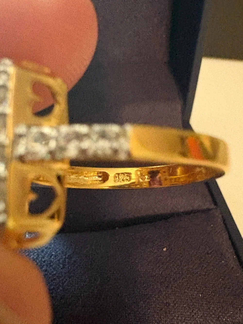 Natural Amethyst & Zircon 925 SS with gold overlay size 7
